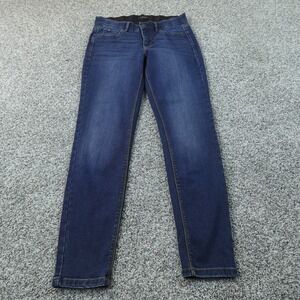 Curve Appeal Jeans Womens 4 Dark Blue Denim Pants Mid Rise Skinny Stretch Flex